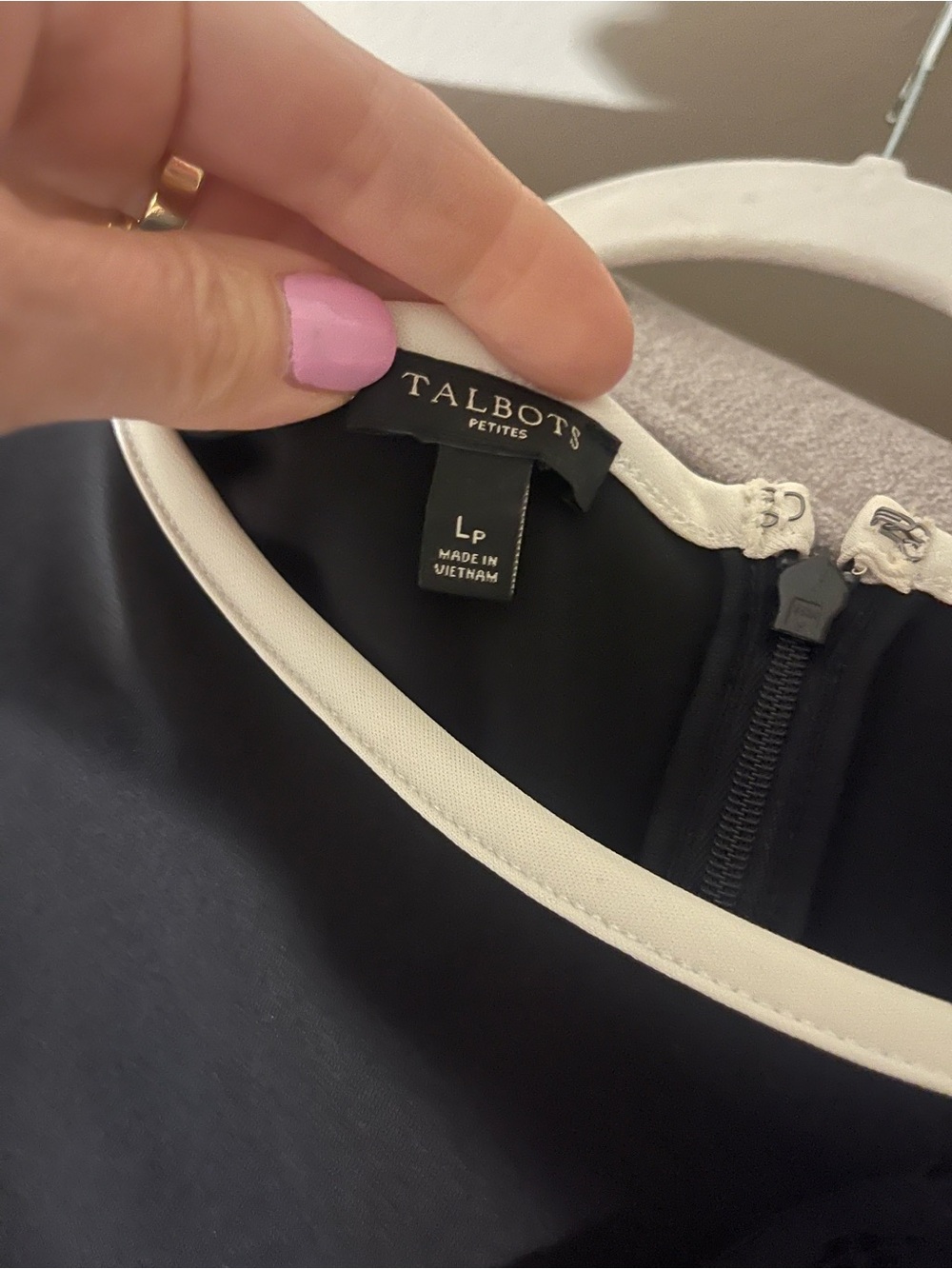 Talbots Black Midi Dress with White Piping - Picture 3 of 4